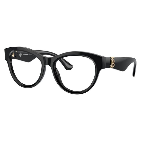 New Authentic  BURBERRY TB Collection Black Round BE2404 3001 Glasses Women - Picture 1 of 6